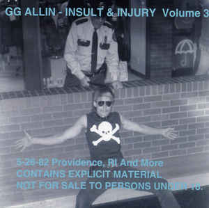 GG Allin "Insult to Injury Vol. 3" CD
