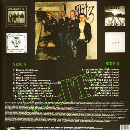 Blitz "Time Bomb Early Singles And Demos Collection" LP