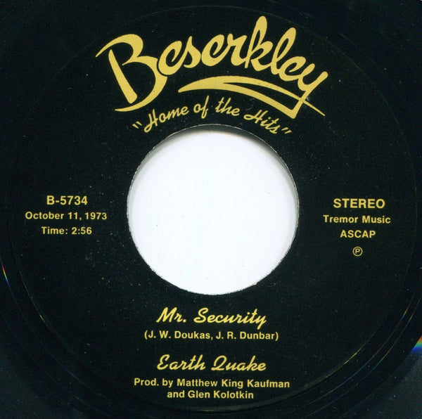 Earth Quake “Mr. Security / Madness” WAREHOUSE FIND 7"
