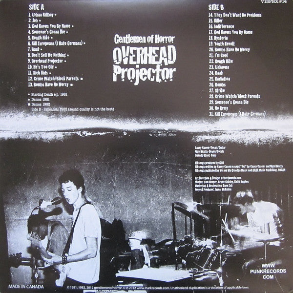 Gentlemen of Horror "Overhead Projector" LP